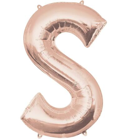 ANAGRAM 37 in. Letter S Rose Gold Balloon 89771